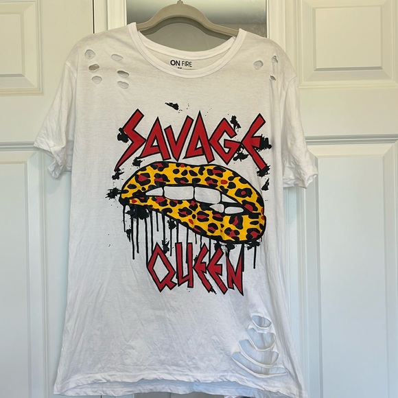 On Fire white T-shirt size 2X - Picture 1 of 5